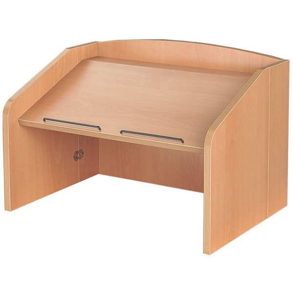 Tabletop Folding Lectern in Beech Wood White Light Display